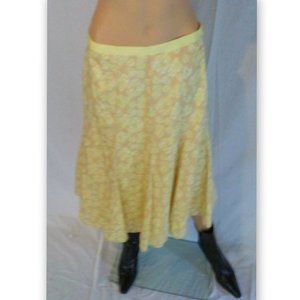 Old Navy Size 6 Yellow Floral Womens Long Skirt